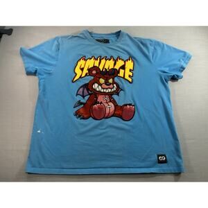 Eternity Savage Embroidered Bear Tee Mens 3XL Blue Distressed Festival Shirt